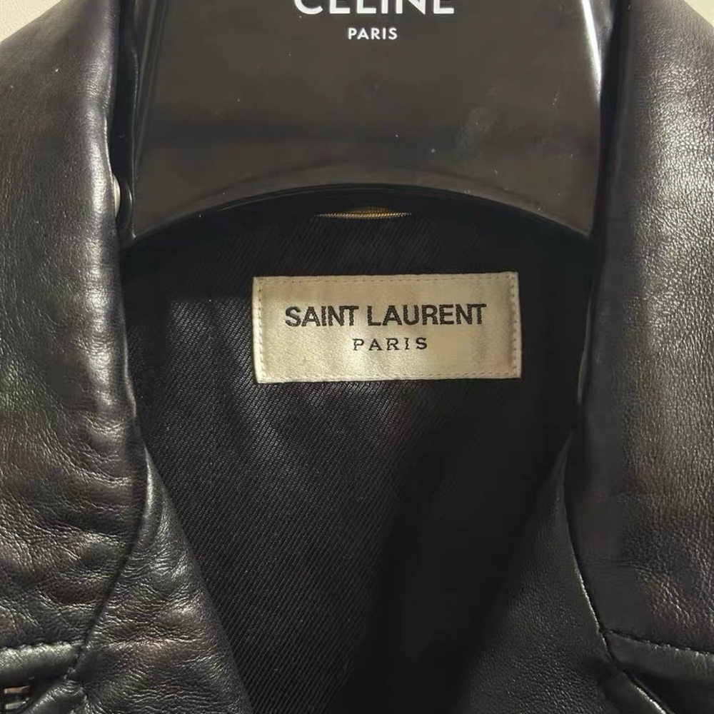 ❌sold❌Authentic Saint Laurent Black Leather Moto Jacket - Picture 6 of 8
